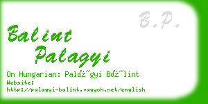 balint palagyi business card